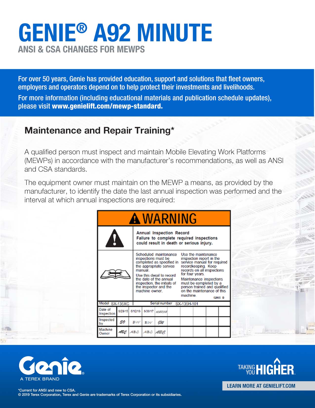 A92 Minute - Maintenance and Repair Training