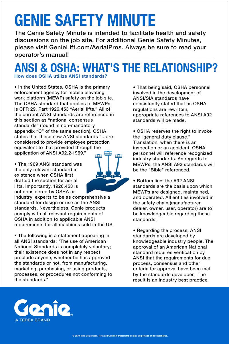 SAFETY MINUTE - ANSI and OSHA: What's the Relationship?