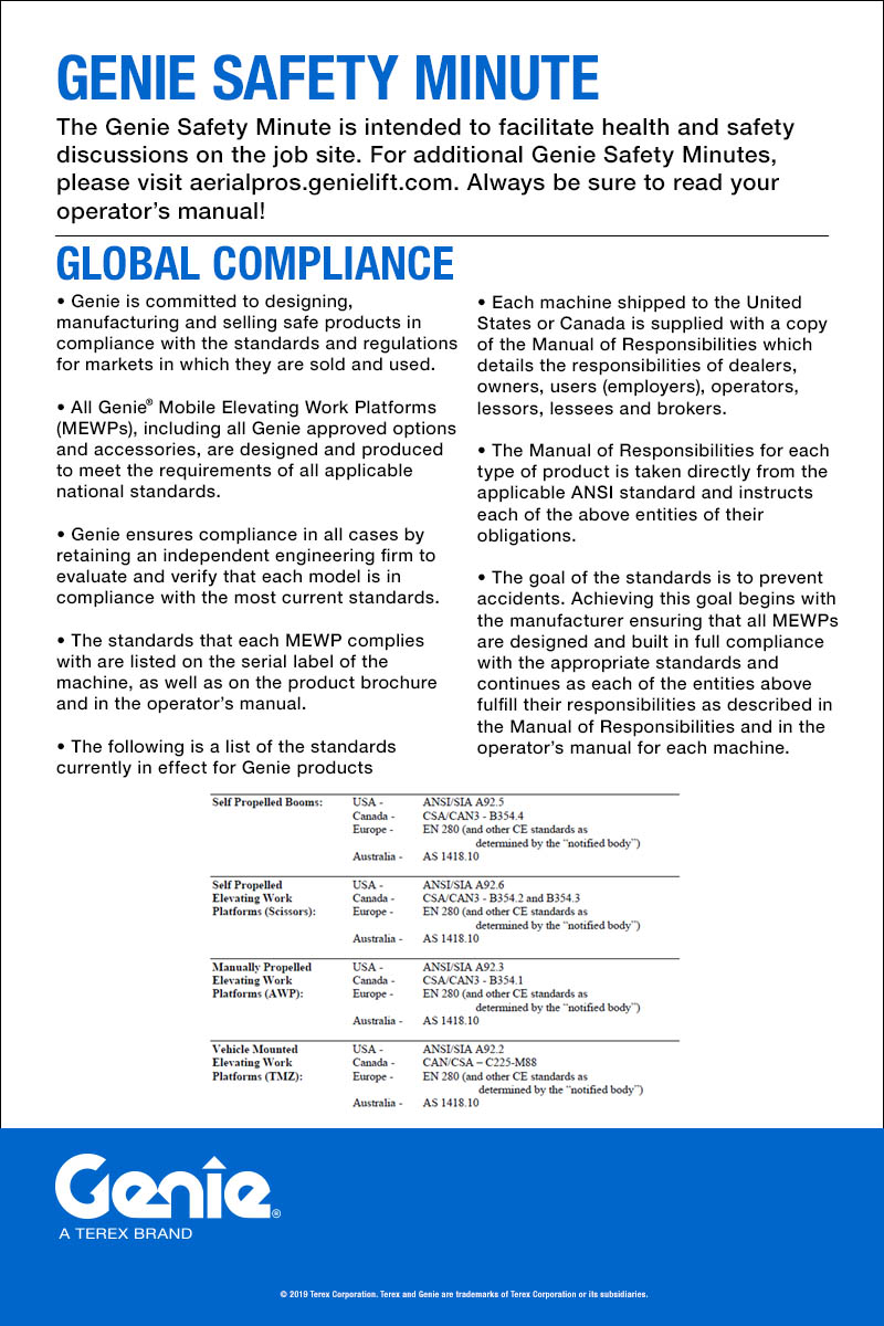 Genie Safety Minute: Global Compliance