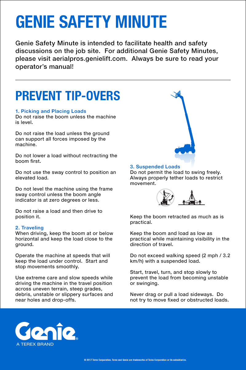 Genie Safety Minute: Prevent Tip-Overs