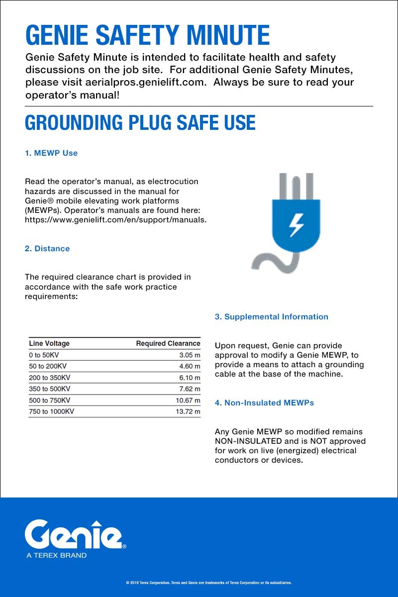 Genie Safety Minute: Grounding Plug Safe Use 