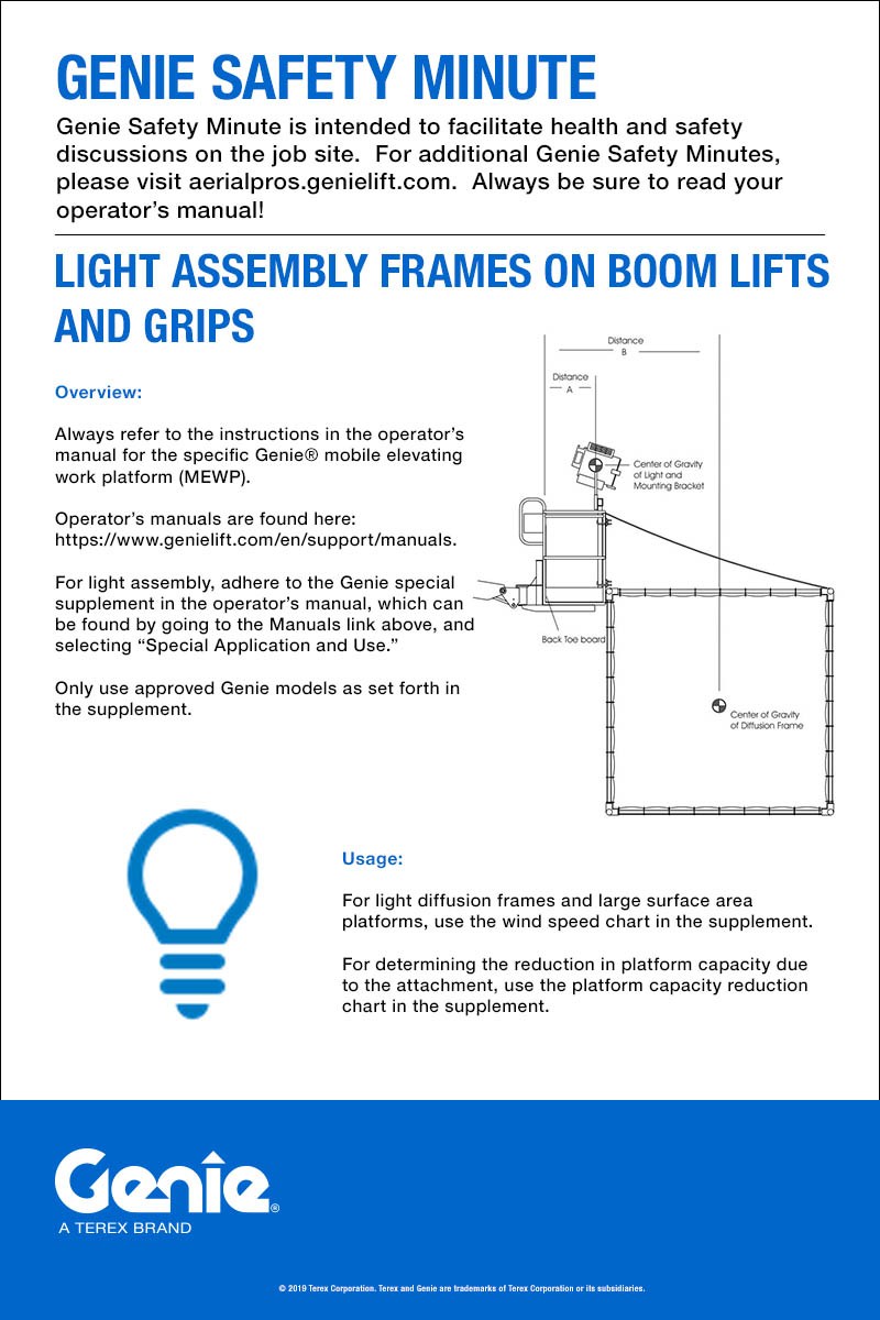 Genie Safety Minute: Light Assembly Frames