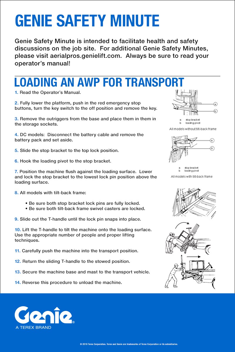 Genie Safety Minute: Loading an AWP for Transport