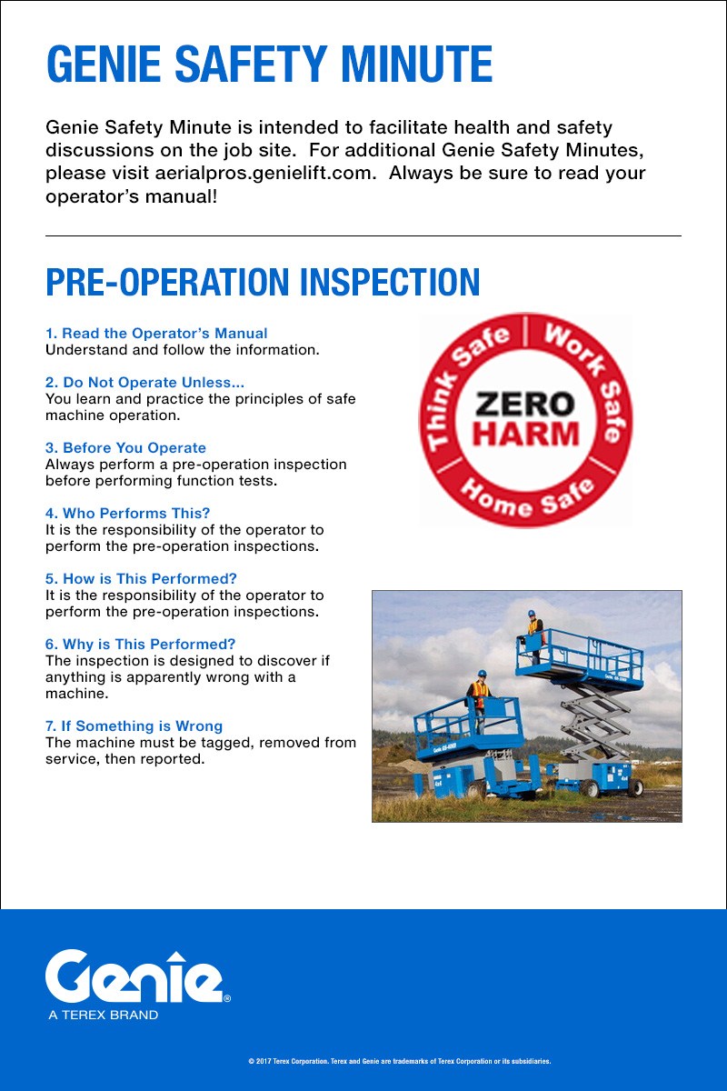 Genie Safety Minute: Pre-Operation Inspection